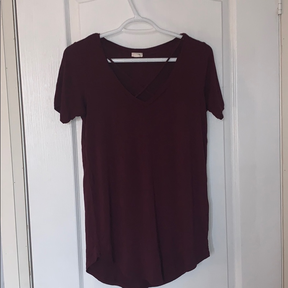 Long maroon top